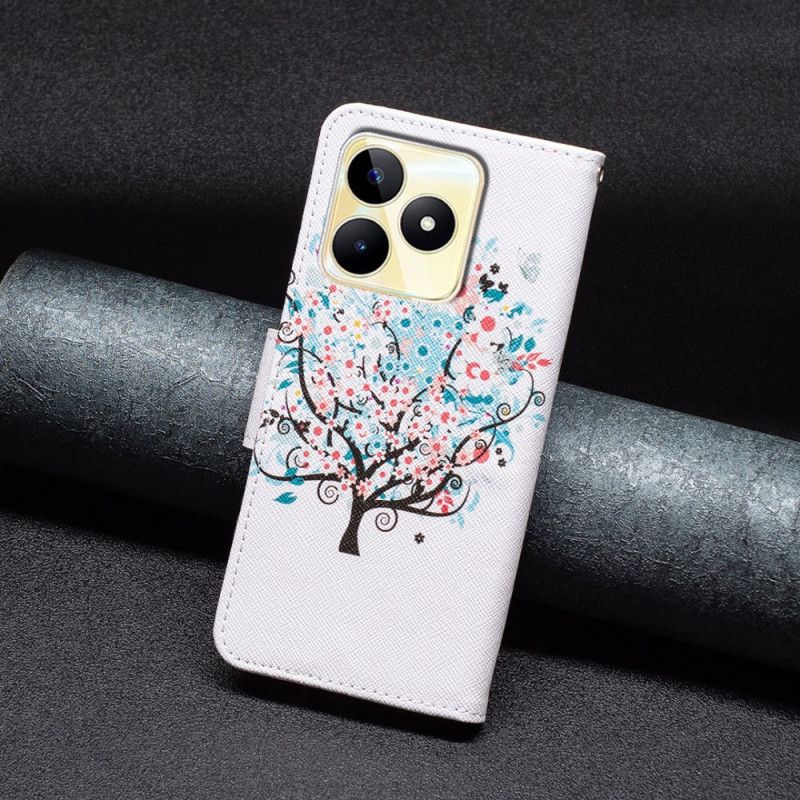 Kožený Kryt Realme C53 Kvetoucí Strom