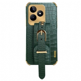 Kryt Na Realme C53 Náramek S Texturou Krokodýla Podpora