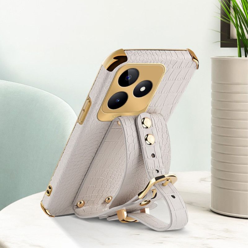 Kryt Na Realme C53 Náramek S Texturou Krokodýla Podpora