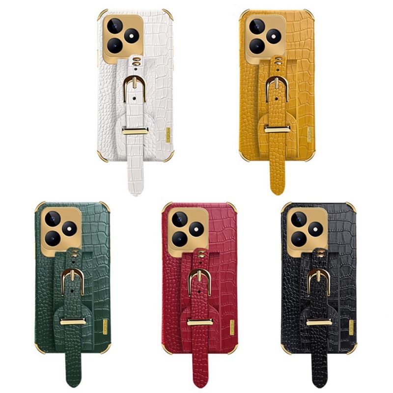 Kryt Na Realme C53 Náramek S Texturou Krokodýla Podpora