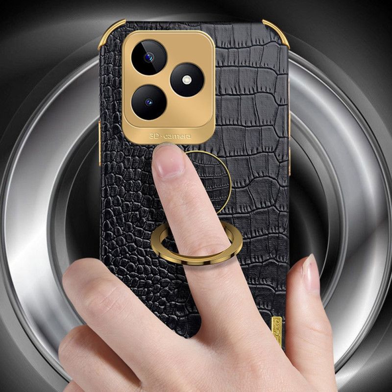 Kryt Realme C53 Držák Na Prsten S Krokodýlí Texturou