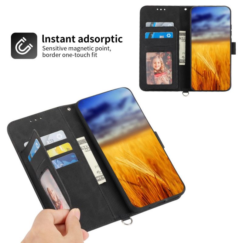 Peněženková Pouzdra Realme C53 Kryty Na Mobil Květinový Vzor S Popruhem A Ramenním Popruhem