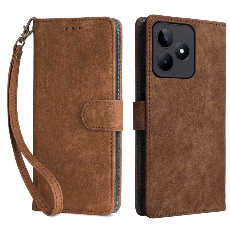 Peněženková Pouzdra Realme C53 Kryty Na Mobil Rfid Ochrana Se Šňůrkou