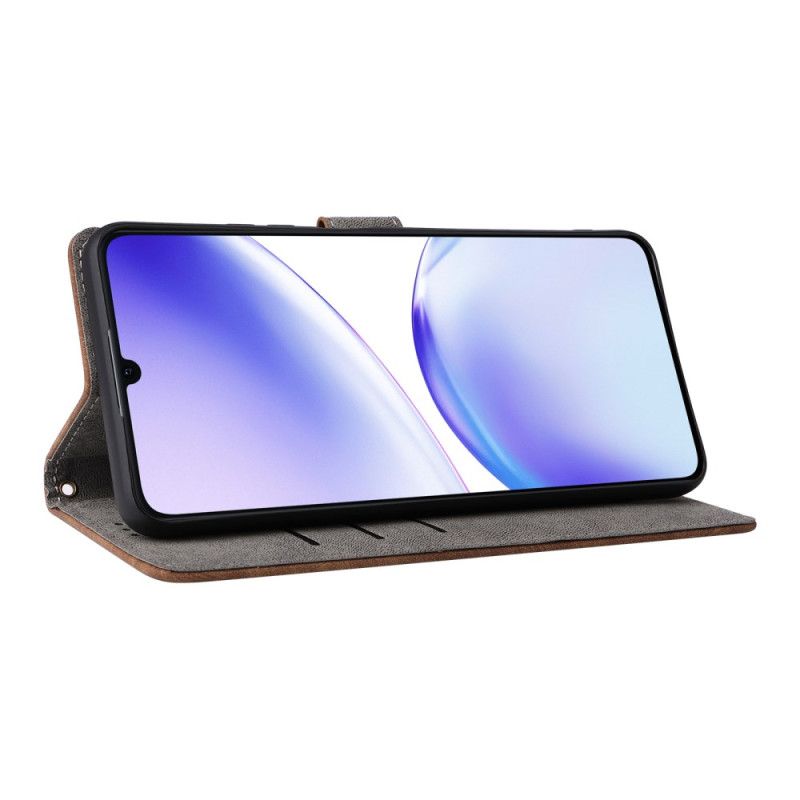 Peněženková Pouzdra Realme C53 Kryty Na Mobil Rfid Ochrana Se Šňůrkou