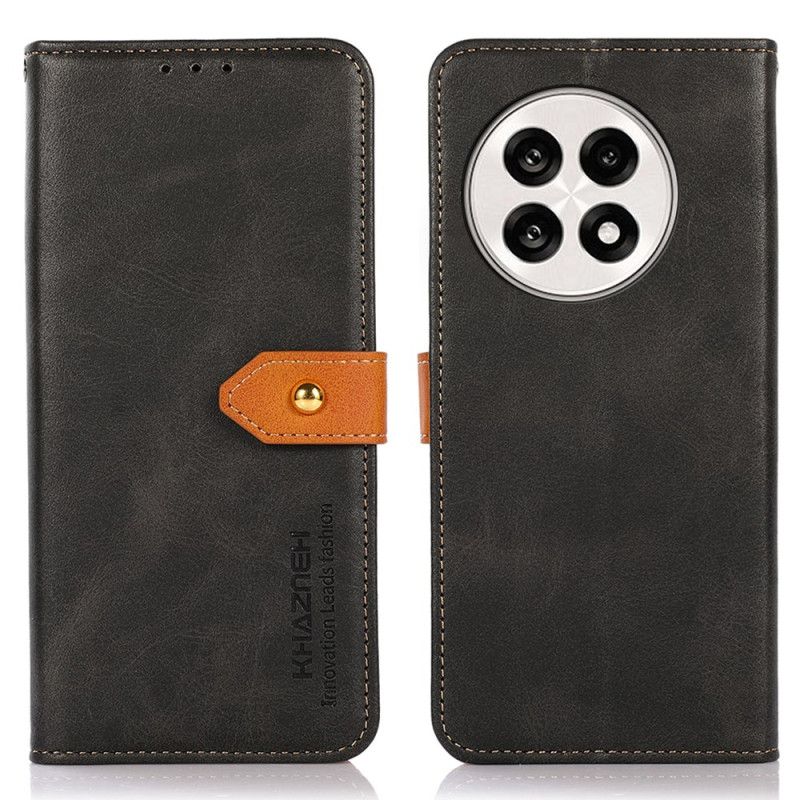 Kožený Kryt Na Oneplus 13r Khazneh Zlatá Spona