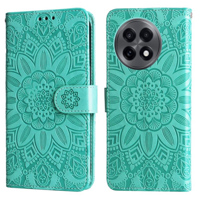 Kožený Kryt Na Oneplus 13r Slunečnicový Vzor