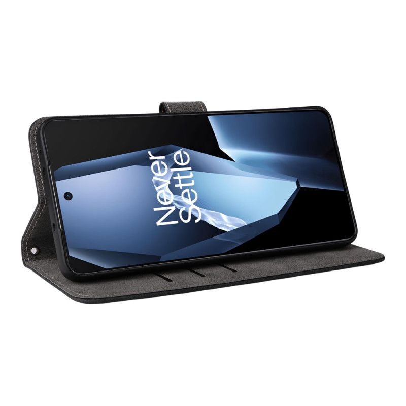 Kožený Kryt Oneplus 13r Kožený Efekt S Rfid Blokováním A Popruhem