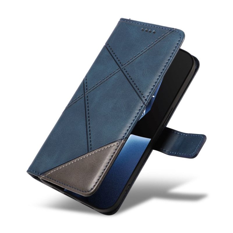 Kožený Kryt Oneplus 13r Geometrický Design