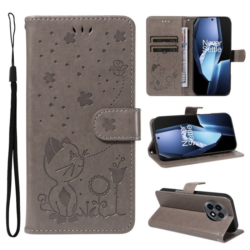 Kožený Kryt Oneplus 13r Kočka A Včela