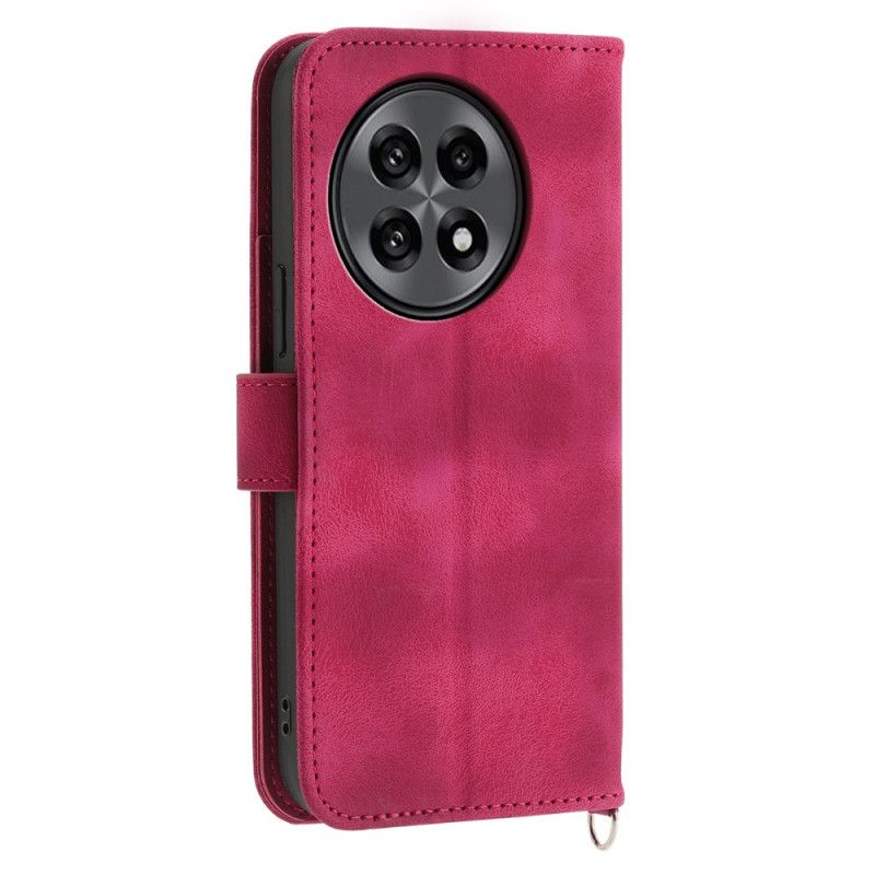 Kožený Kryt Oneplus 13r Semišová Krajková Peněženka S Popruhem A Ramenním Popruhem