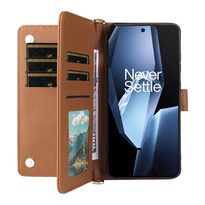 Kožený Kryt Oneplus 13r Stylová S Popruhem A Ramenním Popruhem