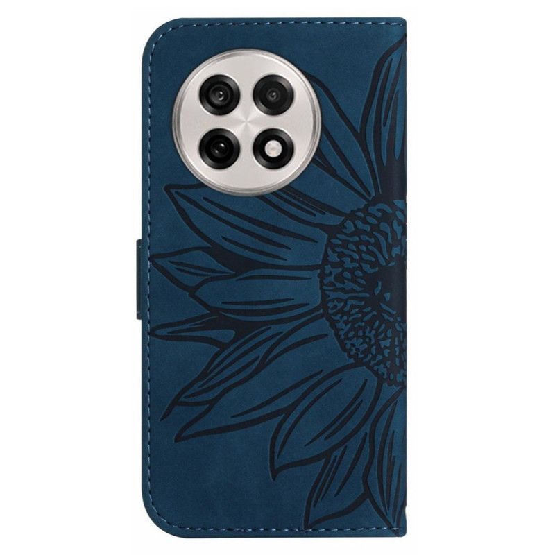 Peněženková Pouzdra Oneplus 13r Kryty Na Mobil Ramenní Popruh Se Slunečnicovým Vzorem