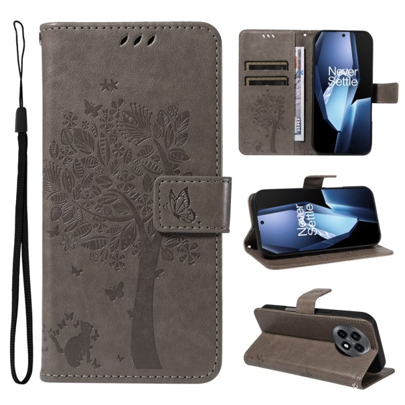 Peněženková Pouzdra Oneplus 13r Kryty Na Mobil Strom A Kočka