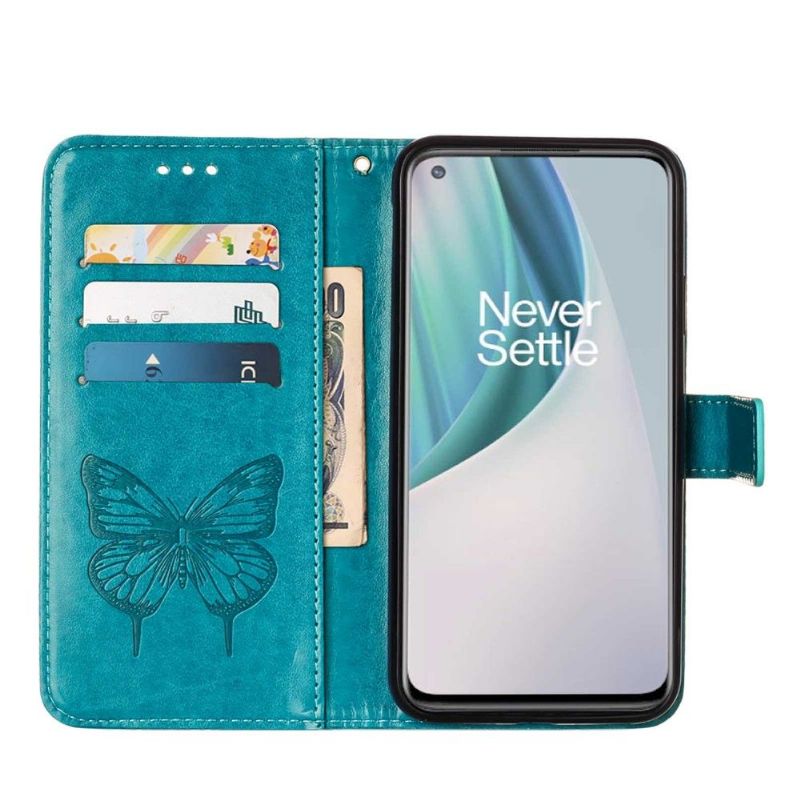 Flipové Pouzdro Na OnePlus Nord N10 Držák Motýlích Květin