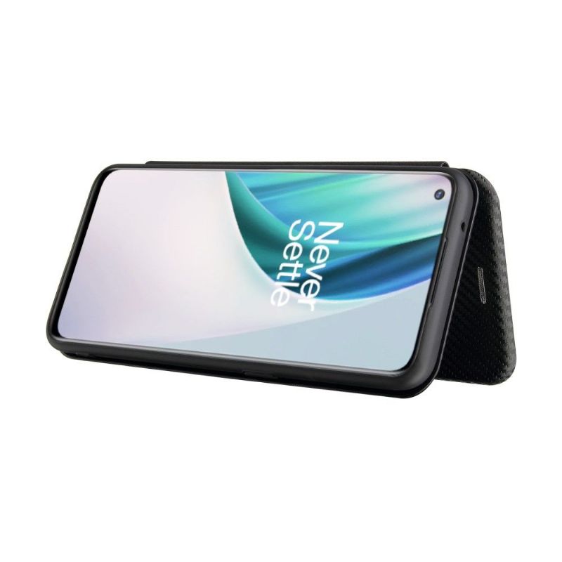 Flipové Pouzdro Na OnePlus Nord N10 Efekt Uhlíkových Vláken