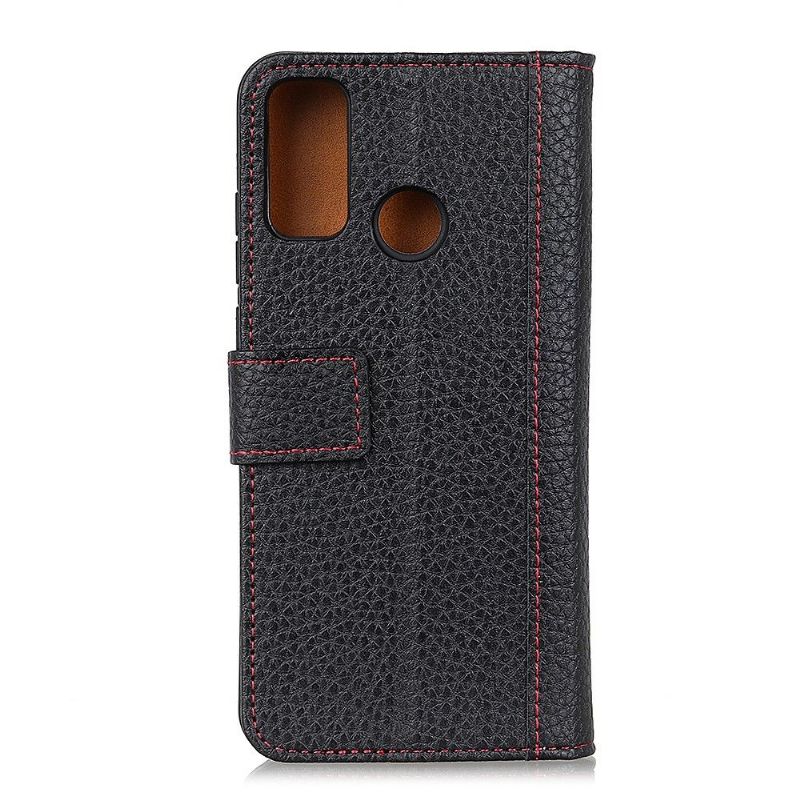 Flipové Pouzdro Na OnePlus Nord N10 Švy S Efektem Zrnité Kůže