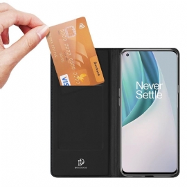 Kožené Pouzdro Na OnePlus Nord N10 Obchodní Saténový Efekt