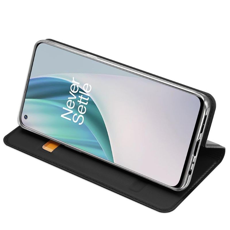 Kožené Pouzdro Na OnePlus Nord N10 Obchodní Saténový Efekt