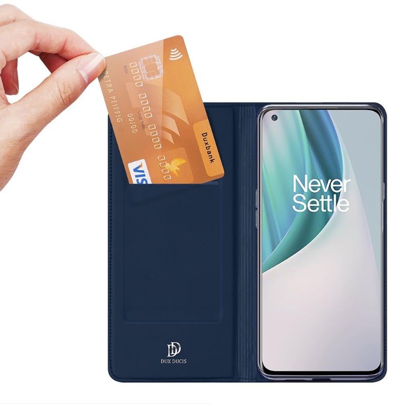 Kožené Pouzdro Na OnePlus Nord N10 Obchodní Saténový Efekt