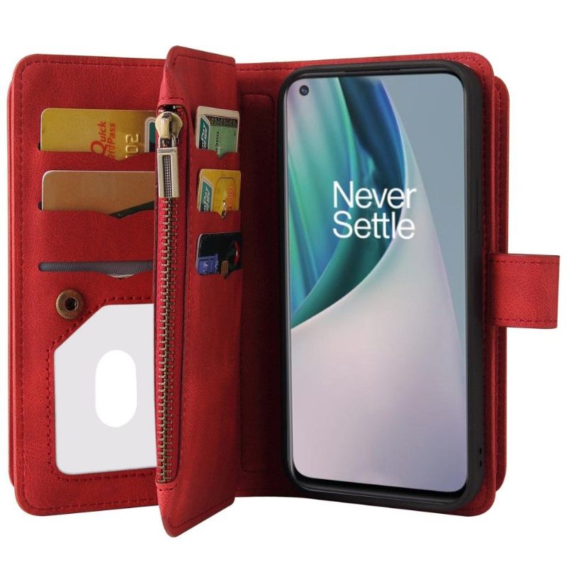 Kožené Pouzdro Na OnePlus Nord N10 Peněženkové Pouzdro Na Lana