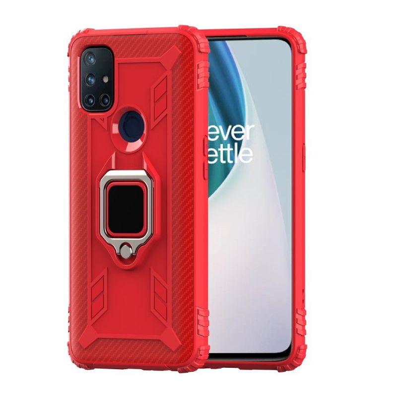 Kryty Na Mobil Na OnePlus Nord N10 Karbonový Vzhled S Opěrným Kroužkem