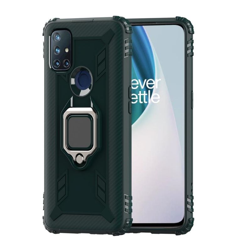 Kryty Na Mobil Na OnePlus Nord N10 Karbonový Vzhled S Opěrným Kroužkem