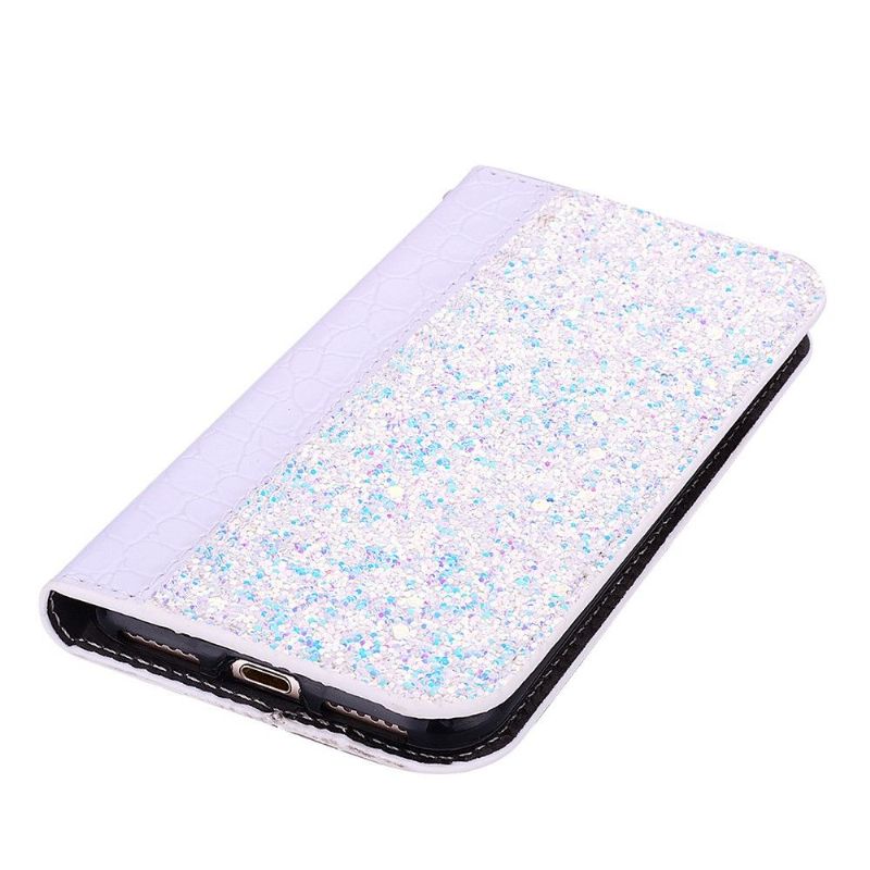 Flipové Pouzdro Na Samsung Galaxy Note 10+ / Note 10+ 5G Luxusní Flitry A Croc Efekt