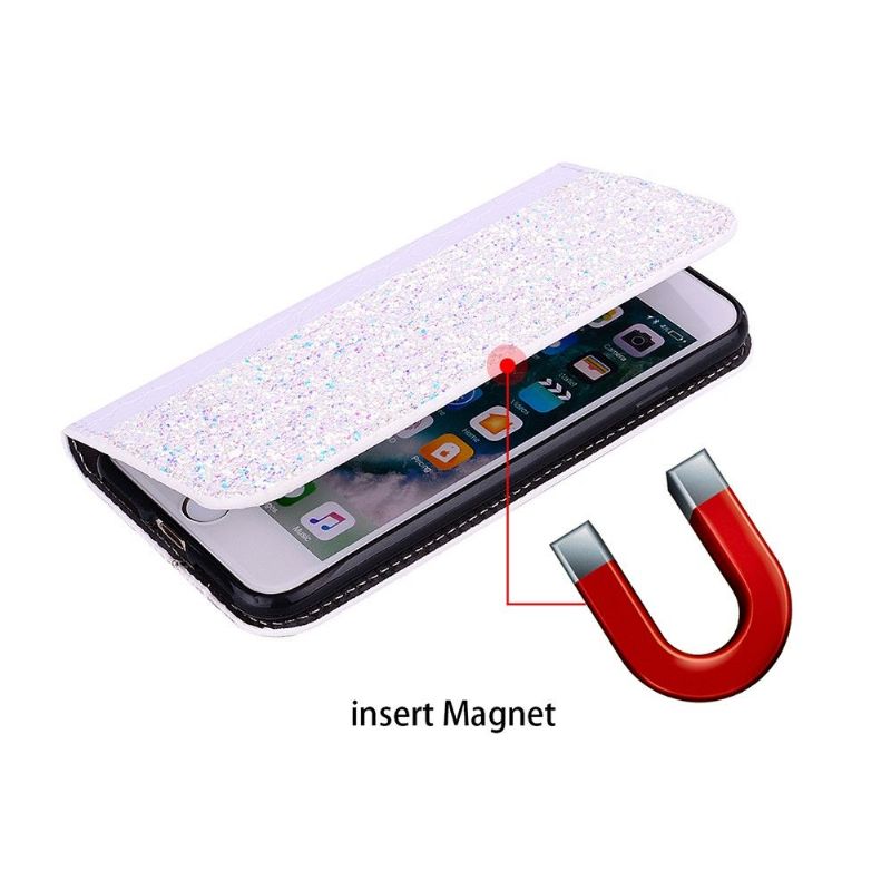 Flipové Pouzdro Na Samsung Galaxy Note 10+ / Note 10+ 5G Luxusní Flitry A Croc Efekt