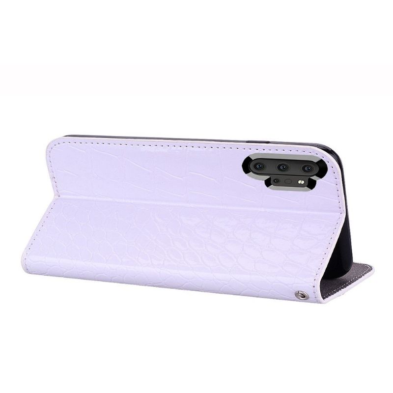 Flipové Pouzdro Na Samsung Galaxy Note 10+ / Note 10+ 5G Luxusní Flitry A Croc Efekt