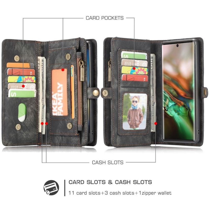 Kryt Flipové Pouzdro Na Samsung Galaxy Note 10+ / Note 10+ 5G 2v1 Magnetický