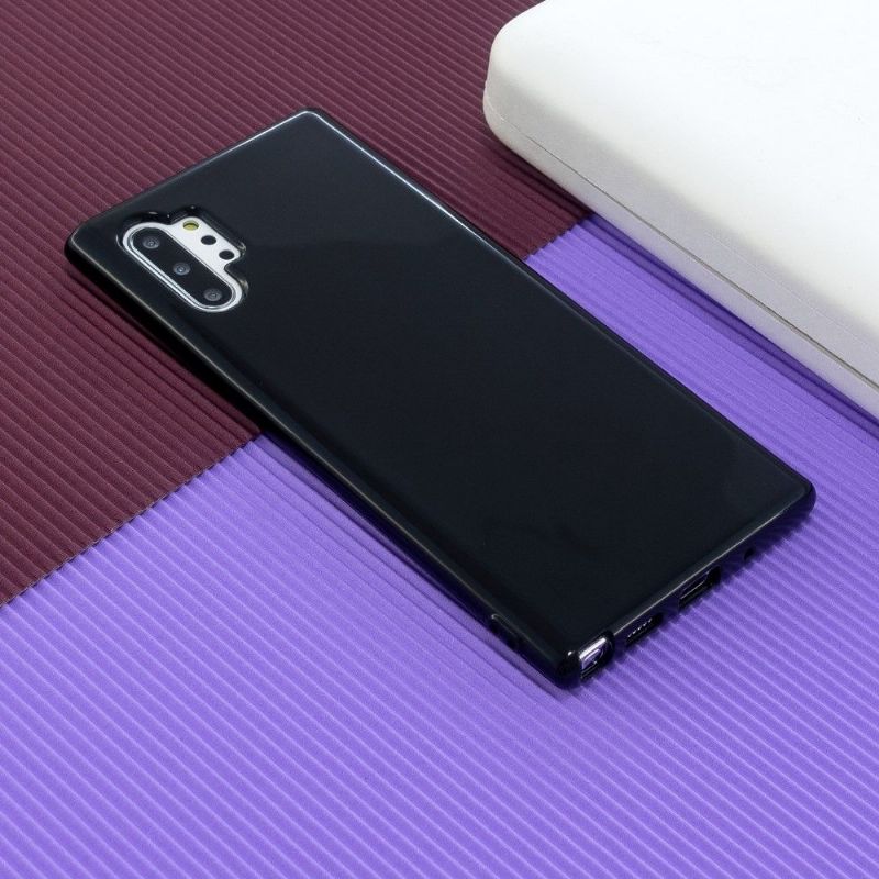 Kryt Na Samsung Galaxy Note 10+ / Note 10+ 5G Flexibilní Lesklá - Černá