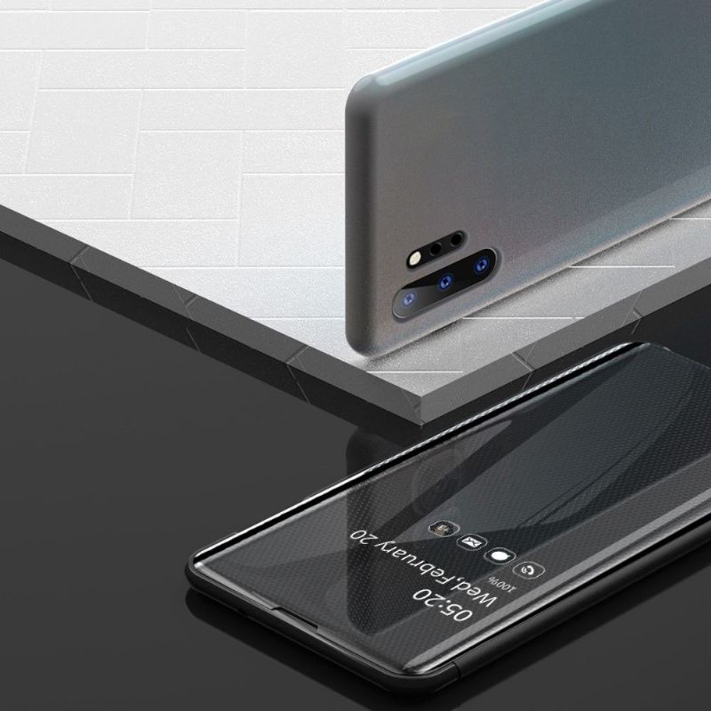 Kryt Na Samsung Galaxy Note 10+ / Note 10+ 5G Flipové Pouzdro Zrcadlový Efekt