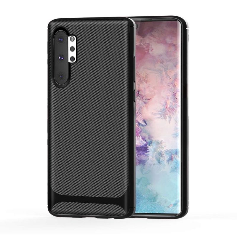 Kryt Na Samsung Galaxy Note 10+ / Note 10+ 5G Uhlíkové Pouzdro - Černé