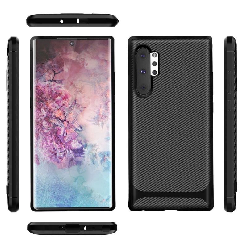 Kryt Na Samsung Galaxy Note 10+ / Note 10+ 5G Uhlíkové Pouzdro - Černé