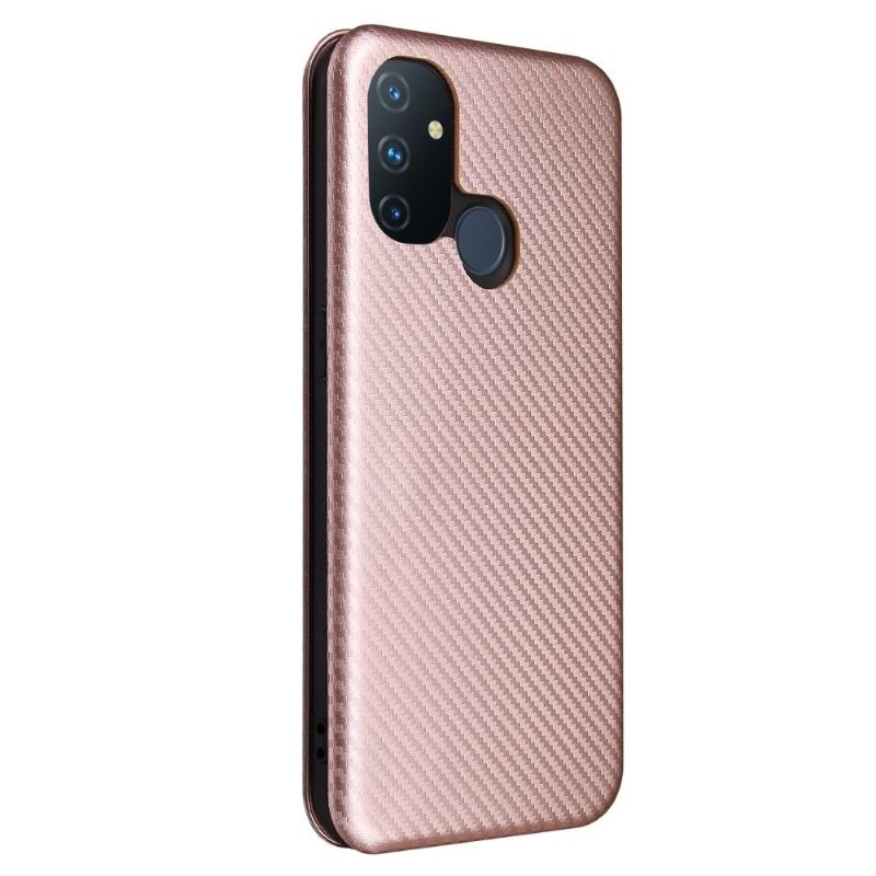 Flipové Pouzdro Na OnePlus Nord N100 Umělá Kůže Ve Stylu Uhlíkových Vláken