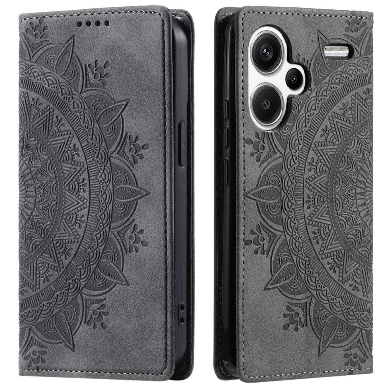Kožené Pouzdro Folio Xiaomi Redmi Note 13 Pro Plus 5g Efekt Mandala Suede