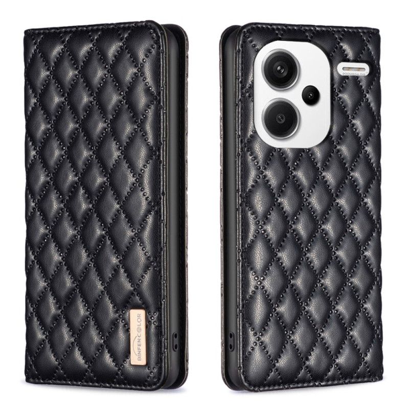 Kožené Pouzdro Folio Xiaomi Redmi Note 13 Pro Plus 5g Prošívaná Binfen Barva