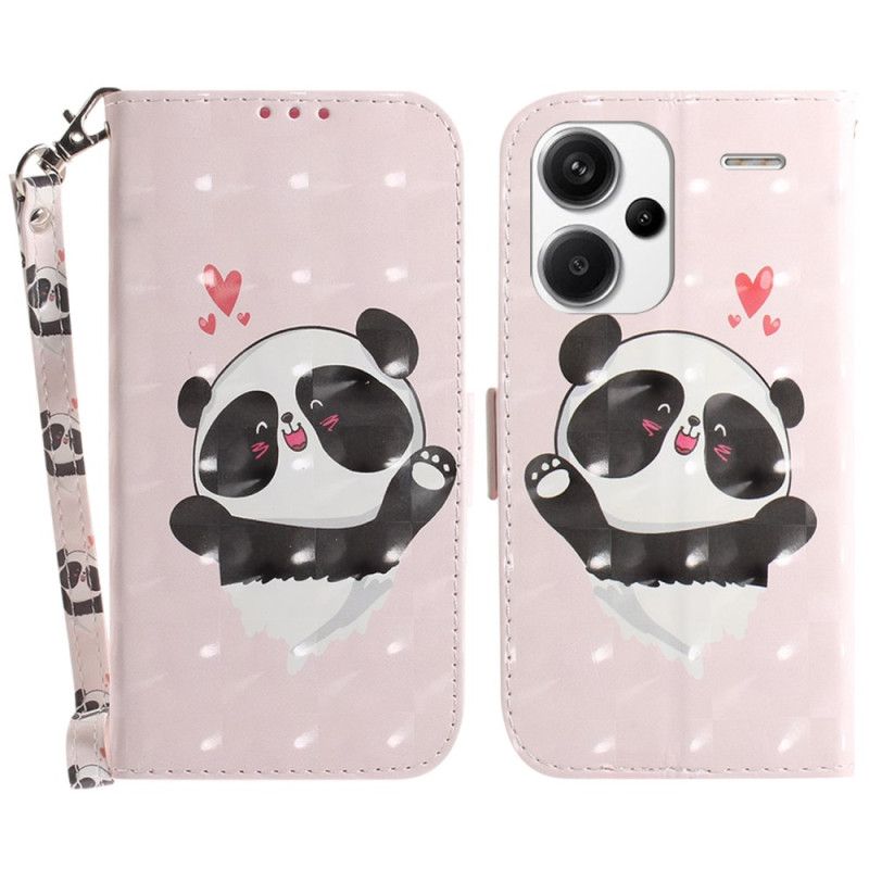 Kožený Kryt Na Xiaomi Redmi Note 13 Pro Plus 5g Panda Love With Strap