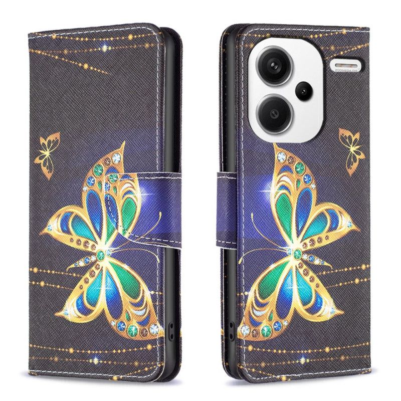 Kožený Kryt Na Xiaomi Redmi Note 13 Pro Plus 5g - Šperky S Motýly