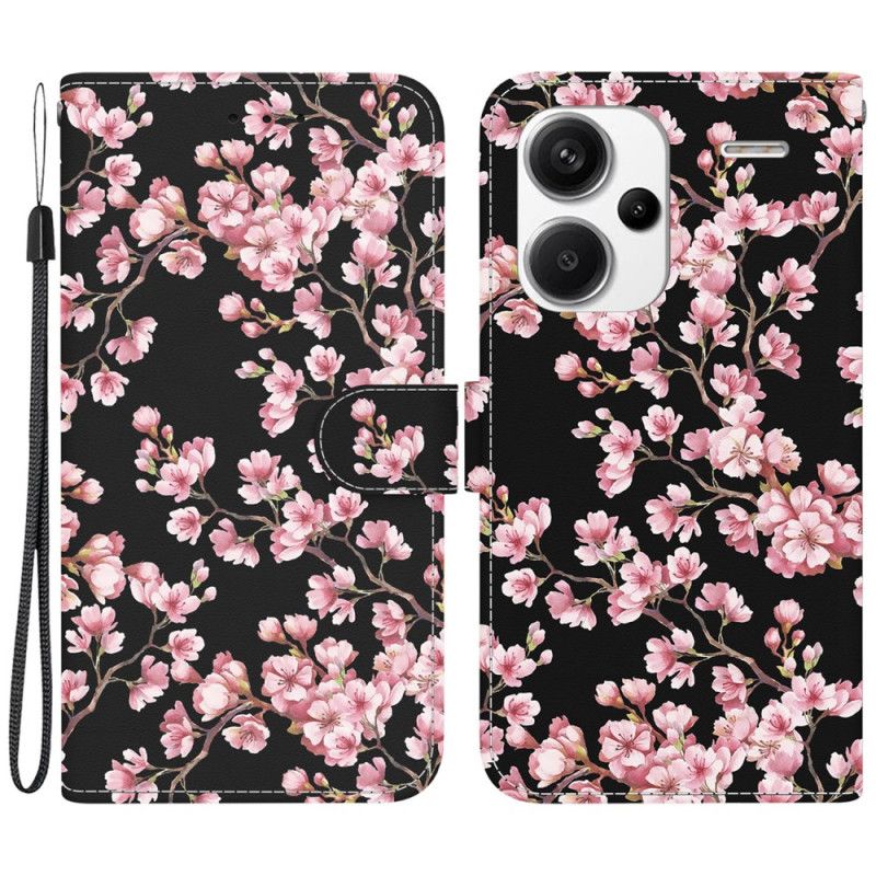 Kožený Kryt Xiaomi Redmi Note 13 Pro Plus 5g Peněženka Plum Blossoms