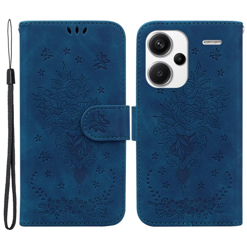 Peněženková Pouzdra Xiaomi Redmi Note 13 Pro Plus 5g Kryty Na Mobil Vzor Růže A Motýlů