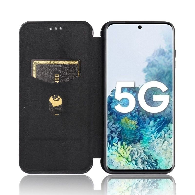 Flipové Pouzdro Na Samsung Galaxy S20 FE Efekt Uhlíkových Vláken