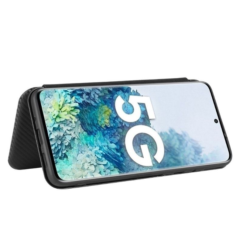Flipové Pouzdro Na Samsung Galaxy S20 FE Efekt Uhlíkových Vláken