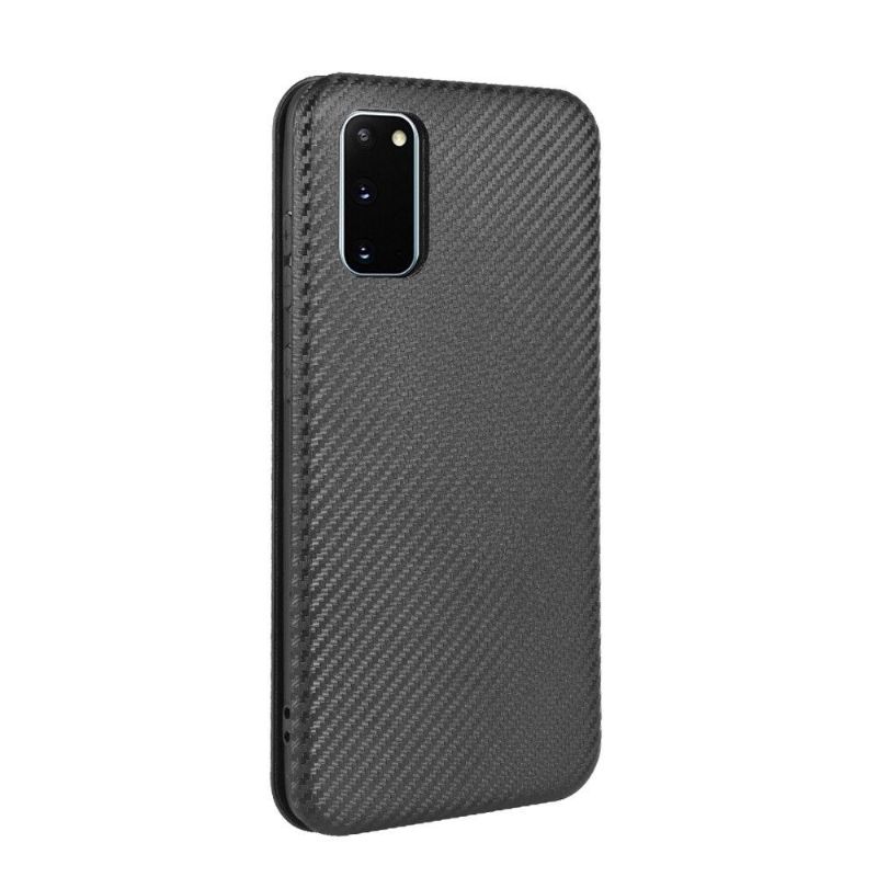 Flipové Pouzdro Na Samsung Galaxy S20 FE Efekt Uhlíkových Vláken