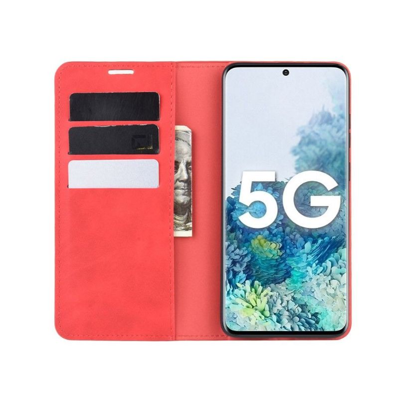 Flipové Pouzdro Na Samsung Galaxy S20 FE Obchodní Retro Kožený Efekt
