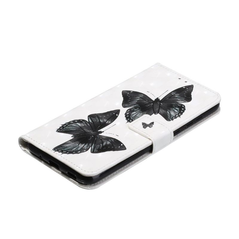 Flipové Pouzdro Na Samsung Galaxy S20 FE Černí Motýli