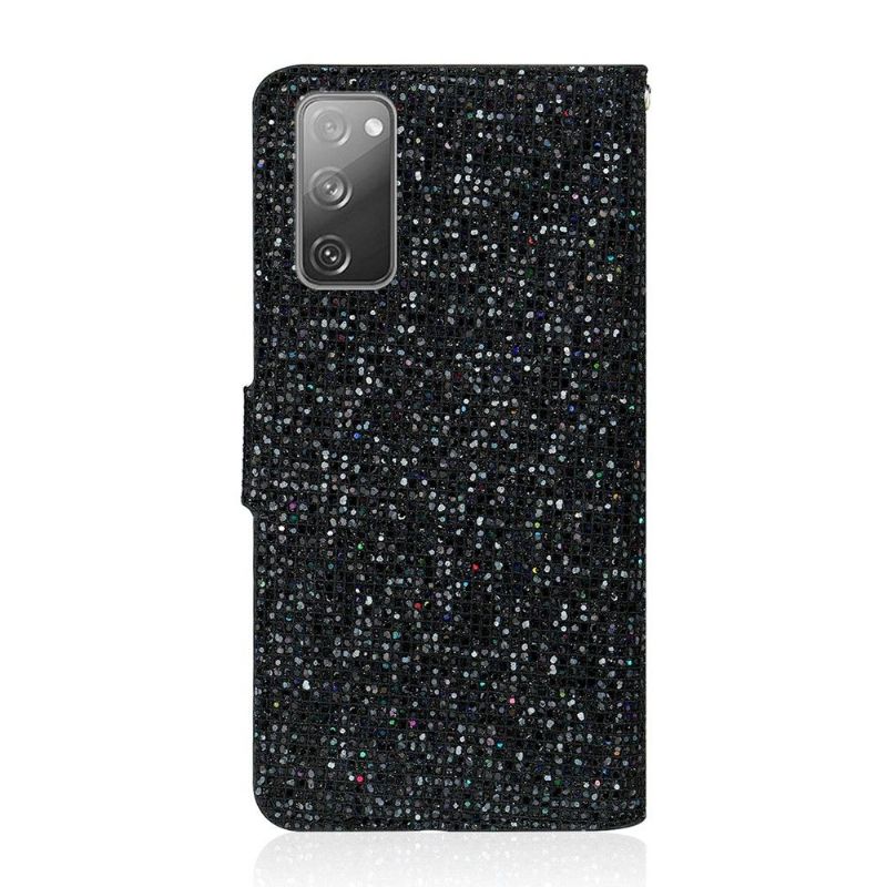 Kožené Pouzdro Na Samsung Galaxy S20 FE Držák Na Třpytivé Karty