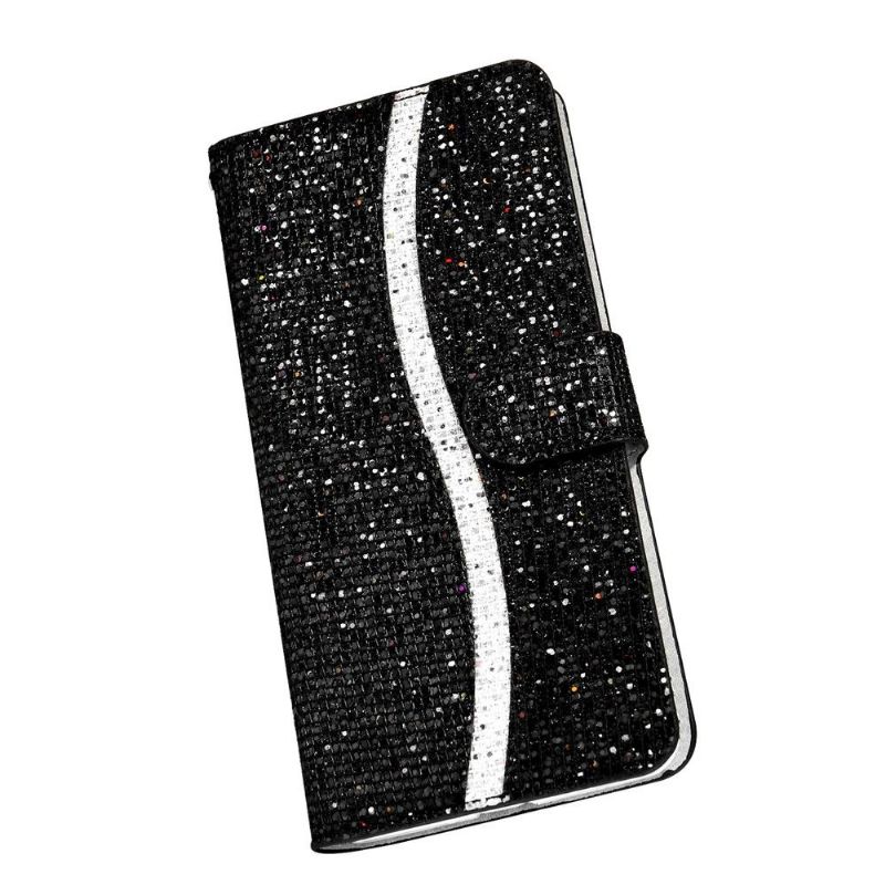 Kožené Pouzdro Na Samsung Galaxy S20 FE Držák Na Třpytivé Karty