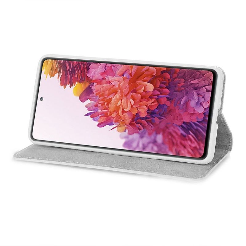 Kožené Pouzdro Na Samsung Galaxy S20 FE Držák Na Třpytivé Karty