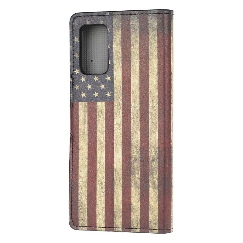 Kožené Pouzdro Na Samsung Galaxy S20 FE Vintage Americká Vlajka